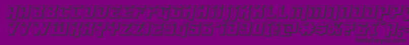 フォントDangerbot3D – 紫の背景に黒い文字