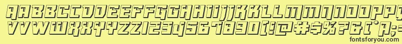 Dangerbot3D Font – Black Fonts on Yellow Background