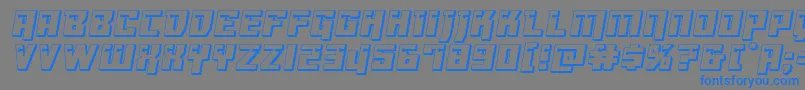 Dangerbot3D Font – Blue Fonts on Gray Background