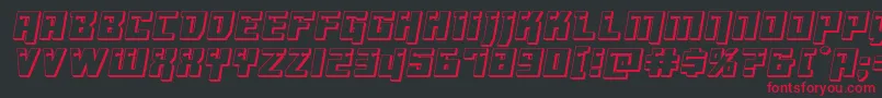 Dangerbot3D-Schriftart – Rote Schriften auf schwarzem Hintergrund