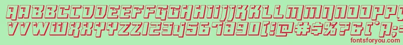 フォントDangerbot3D – 赤い文字の緑の背景