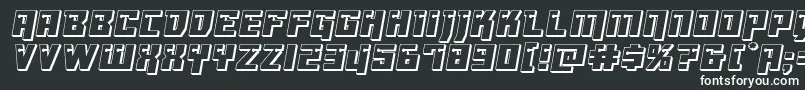 フォントDangerbot3D – 黒い背景に白い文字