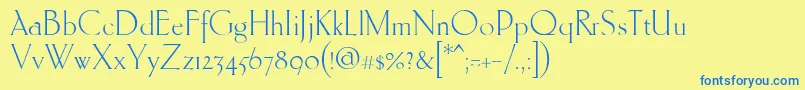 Ehmcke Font – Blue Fonts on Yellow Background