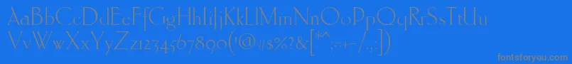 Ehmcke Font – Gray Fonts on Blue Background