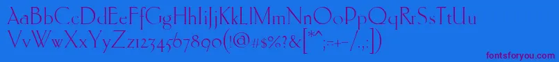 Ehmcke Font – Purple Fonts on Blue Background