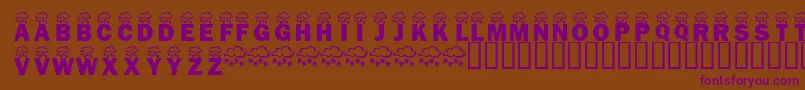 KrWintryMix Font – Purple Fonts on Brown Background