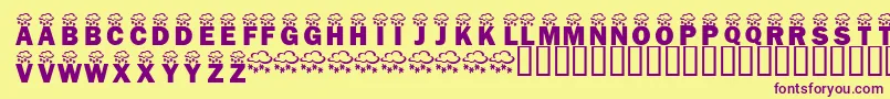 KrWintryMix Font – Purple Fonts on Yellow Background