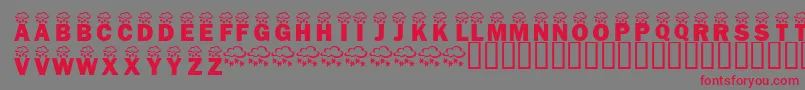フォントKrWintryMix – 赤い文字の灰色の背景