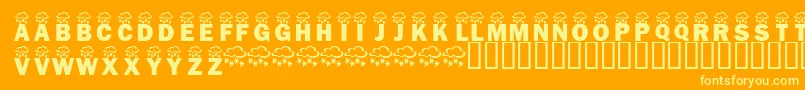 KrWintryMix Font – Yellow Fonts on Orange Background