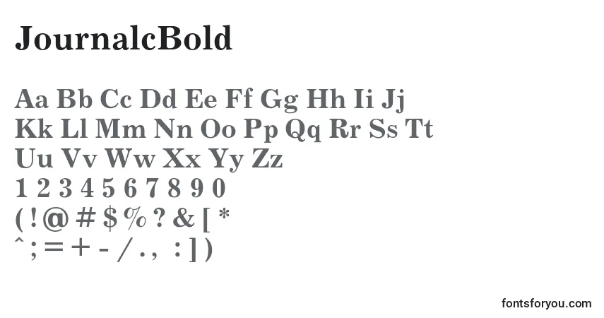 JournalcBoldフォント–アルファベット、数字、特殊文字