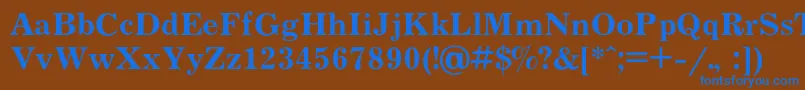 フォントJournalcBold – 茶色の背景に青い文字