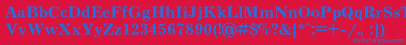 フォントJournalcBold – 赤い背景に青い文字