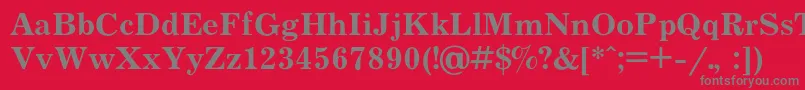 JournalcBold Font – Gray Fonts on Red Background