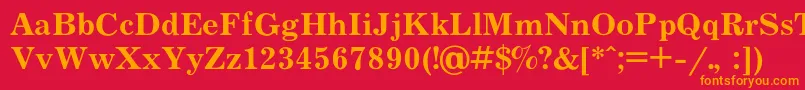 フォントJournalcBold – 赤い背景にオレンジの文字