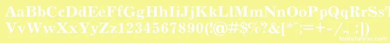 フォントJournalcBold – 黄色い背景に白い文字