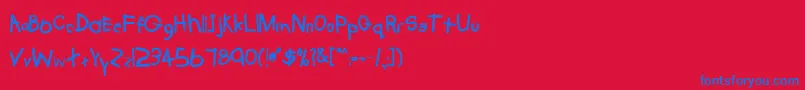 フォントTabathaBold – 赤い背景に青い文字
