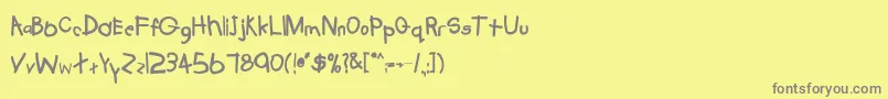 TabathaBold Font – Gray Fonts on Yellow Background