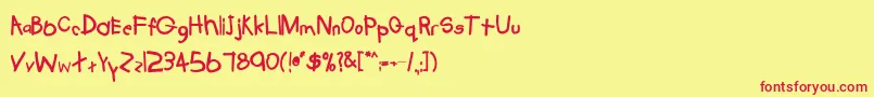 TabathaBold Font – Red Fonts on Yellow Background