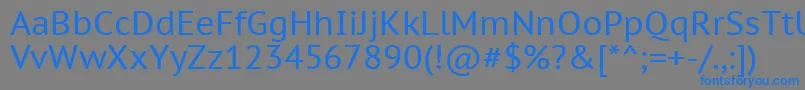 フォントPtc55fW – 灰色の背景に青い文字