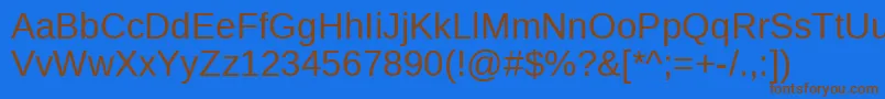 LiberationsansRegular Font – Brown Fonts on Blue Background