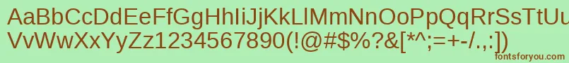 Шрифт LiberationsansRegular – коричневые шрифты на зелёном фоне