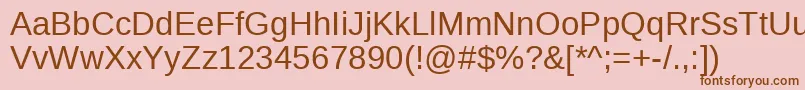 Шрифт LiberationsansRegular – коричневые шрифты на розовом фоне