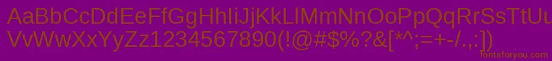 LiberationsansRegular Font – Brown Fonts on Purple Background