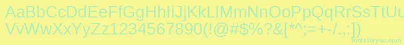 LiberationsansRegular Font – Green Fonts on Yellow Background