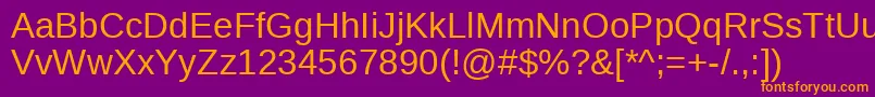 LiberationsansRegular Font – Orange Fonts on Purple Background