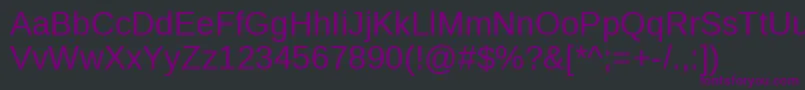 Czcionka LiberationsansRegular – fioletowe czcionki na czarnym tle