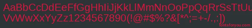 LiberationsansRegular Font – Red Fonts on Black Background