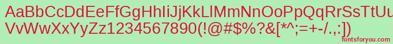 LiberationsansRegular Font – Red Fonts on Green Background