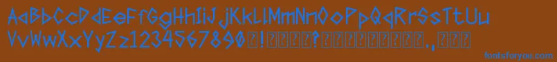 TapeTheFont Font – Blue Fonts on Brown Background