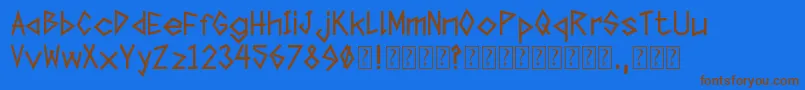 TapeTheFont Font – Brown Fonts on Blue Background