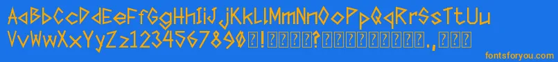 TapeTheFont Font – Orange Fonts on Blue Background