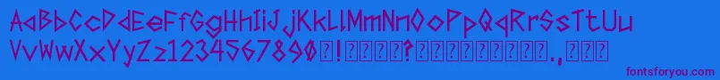 TapeTheFont Font – Purple Fonts on Blue Background