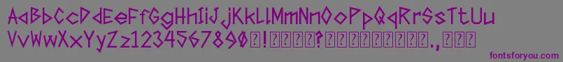 Czcionka TapeTheFont – fioletowe czcionki na szarym tle