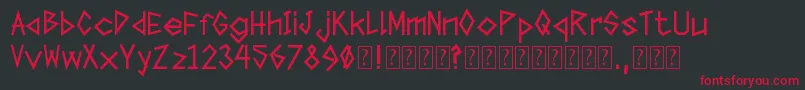 フォントTapeTheFont – 黒い背景に赤い文字