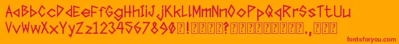 fuente TapeTheFont – Fuentes Rojas Sobre Fondo Naranja