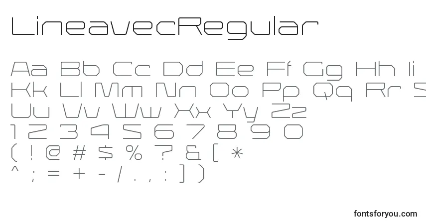 LineavecRegular Font – alphabet, numbers, special characters