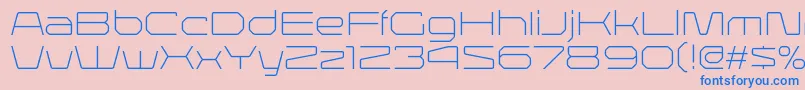 Czcionka LineavecRegular – niebieskie czcionki na różowym tle