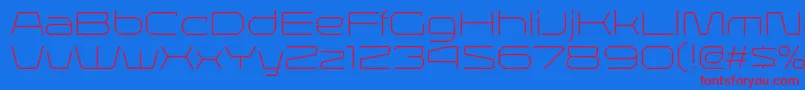 LineavecRegular Font – Red Fonts on Blue Background