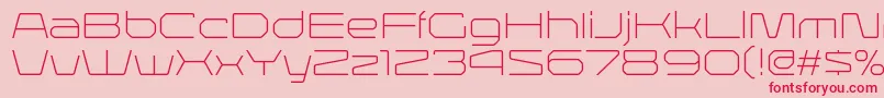 Fonte LineavecRegular – fontes vermelhas em um fundo rosa