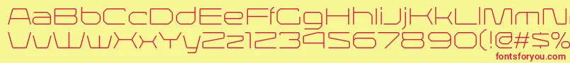 フォントLineavecRegular – 赤い文字の黄色い背景