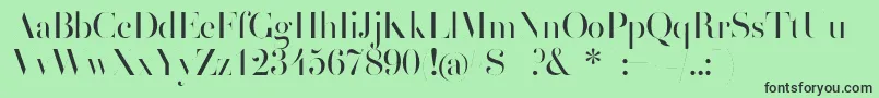 フォントHenrididot – 緑の背景に黒い文字