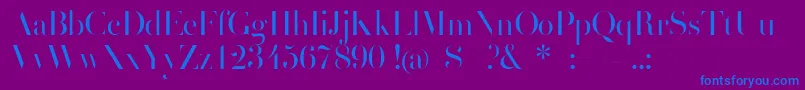 フォントHenrididot – 紫色の背景に青い文字
