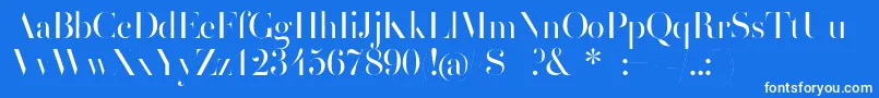 フォントHenrididot – 青い背景に白い文字