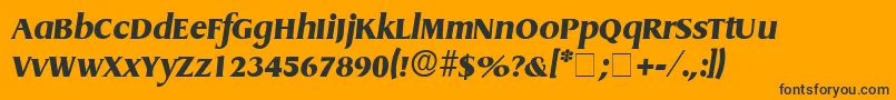 Weitere Informationen zur BaryonDisplaySsiItalic-Schriftart BaryonDisplaySsiItalic-Schriftart – Schwarze Schriften auf orangefarbenem Hintergrund
