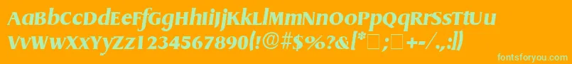 BaryonDisplaySsiItalic Font – Green Fonts on Orange Background