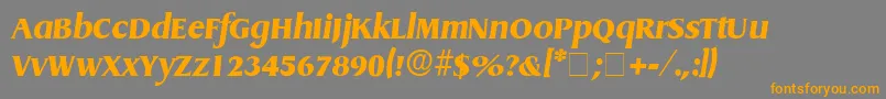 BaryonDisplaySsiItalic-Schriftart – Orangefarbene Schriften auf grauem Hintergrund